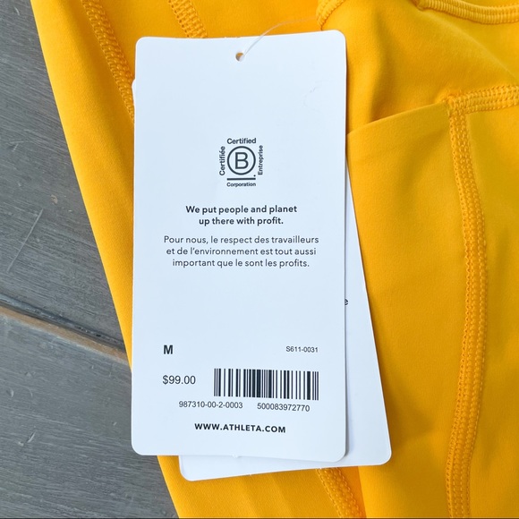 NWT Athleta Ultimate Stash II Capri Calf Length w Pockets “Golden Spark” Yellow - Picture 8 of 15
